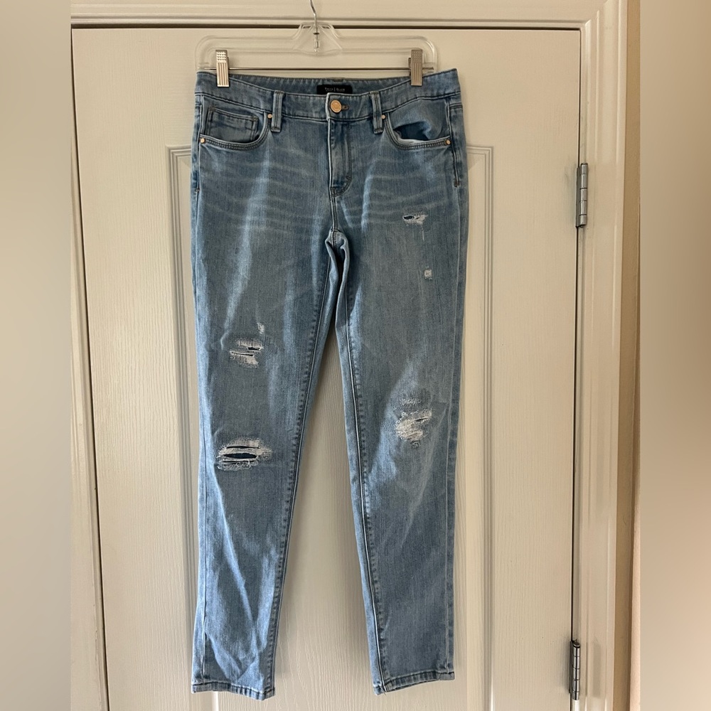 White House Black Market distressed girlfriend jeans